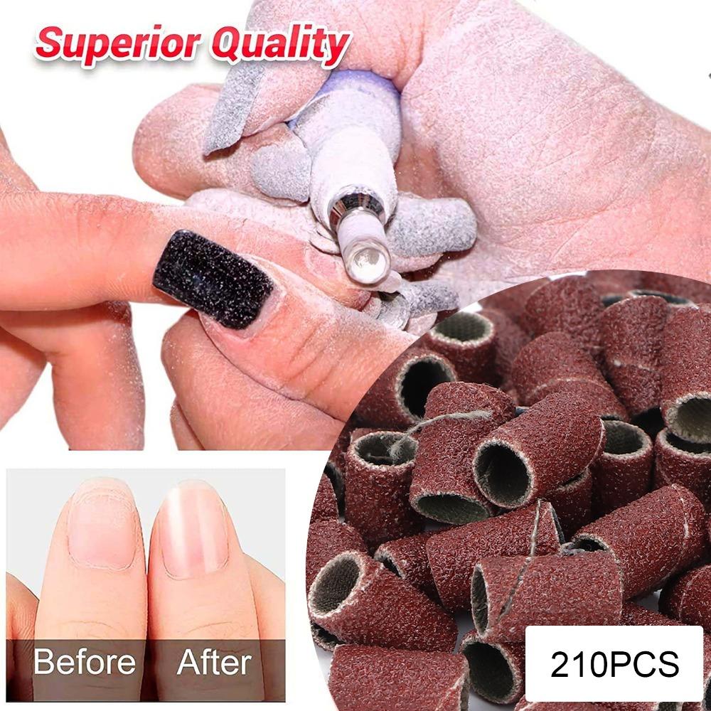 210pcs Replaceable Sanding Bands 2.35mm Pedicure Sanding Bands Nail Sanding Bands For Gel Manicures