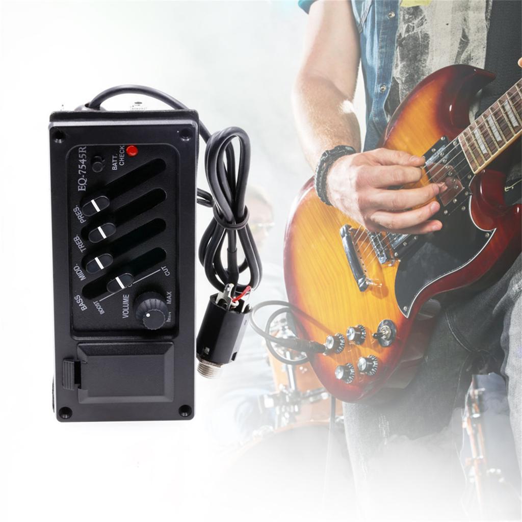 Звукосниматель для гитары EQ Classic Wooden Acoustic Electric Box BASS MIDD TREB PRES Звукосниматель 7545R