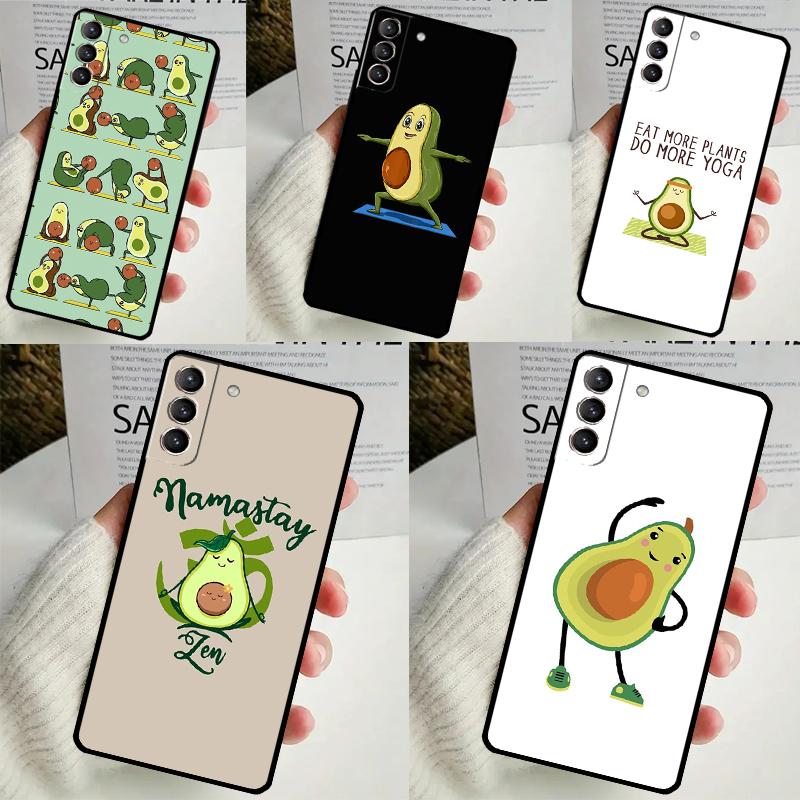 Чехол с забавным узором Avocado Yoga для Samsung Galaxy S24 S23 Ultra S22 S20 FE S21 FE Note 10 20 S8 S9 S10 Plus