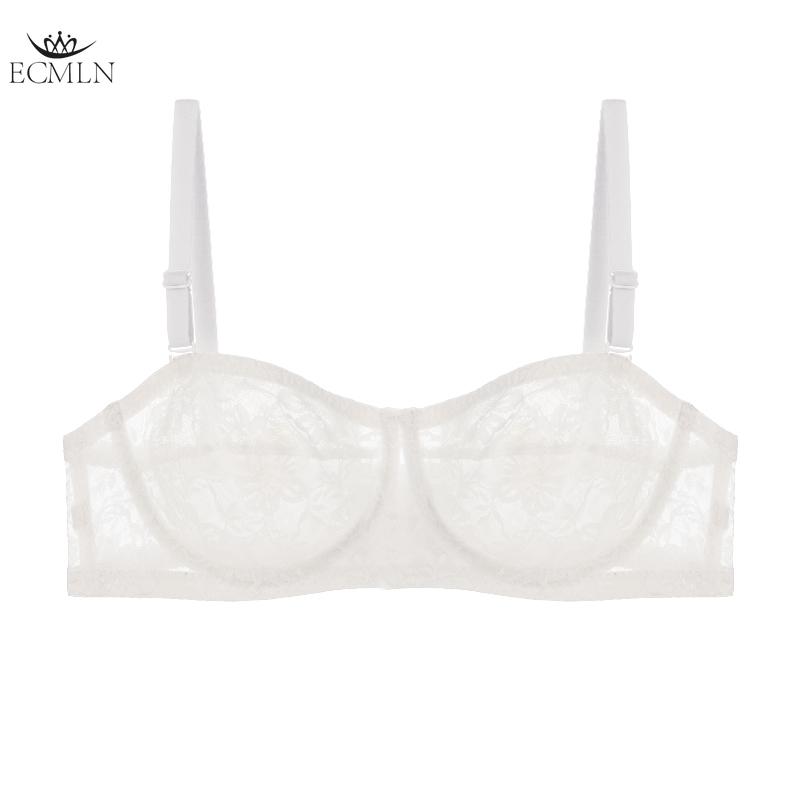 Sexy Women Ultra-thin Strapless Underwear Anti-slip Invisible Soft Breathable Bra Lace Steel Ring Push Up Bra