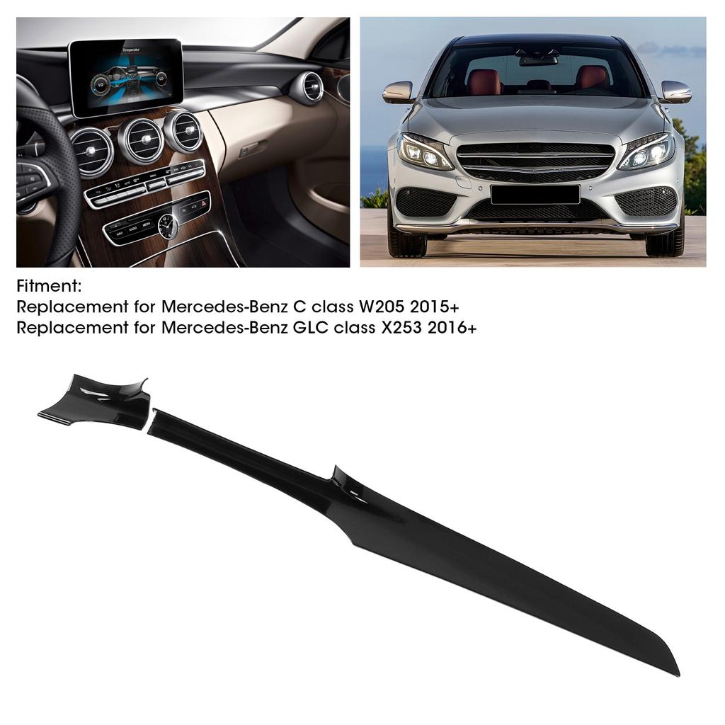 2PCS Center Console Dashboard Cover Trim Replacement for   C Class W205 2015+(Black )