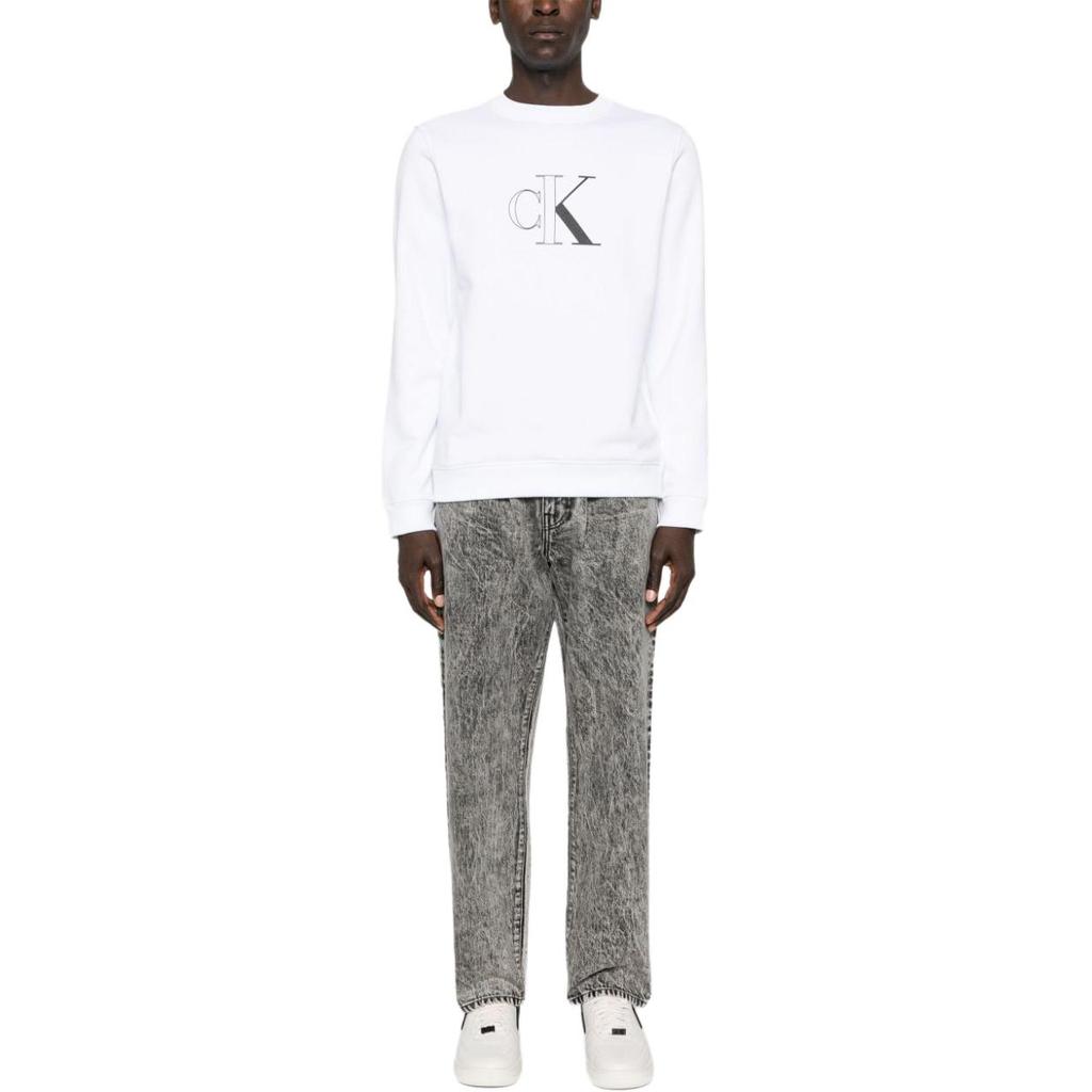 Calvin Klein Толстовка с круглым вырезом и принтом букв, мужская толстовка с длинным рукавом, белая J30J326034-YAF
