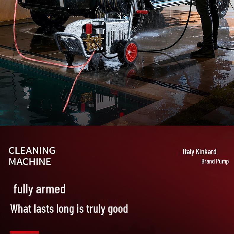 220V High-Power Industrial Car Wash Machine with Ultra-High Pressure Water Gun & Italian Pump for Shops and Farms.