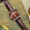 Multifunctional Chronograph Men Watch Luminous Hands Calendar Display Leather Strap Analog Quartz Wrist Watches