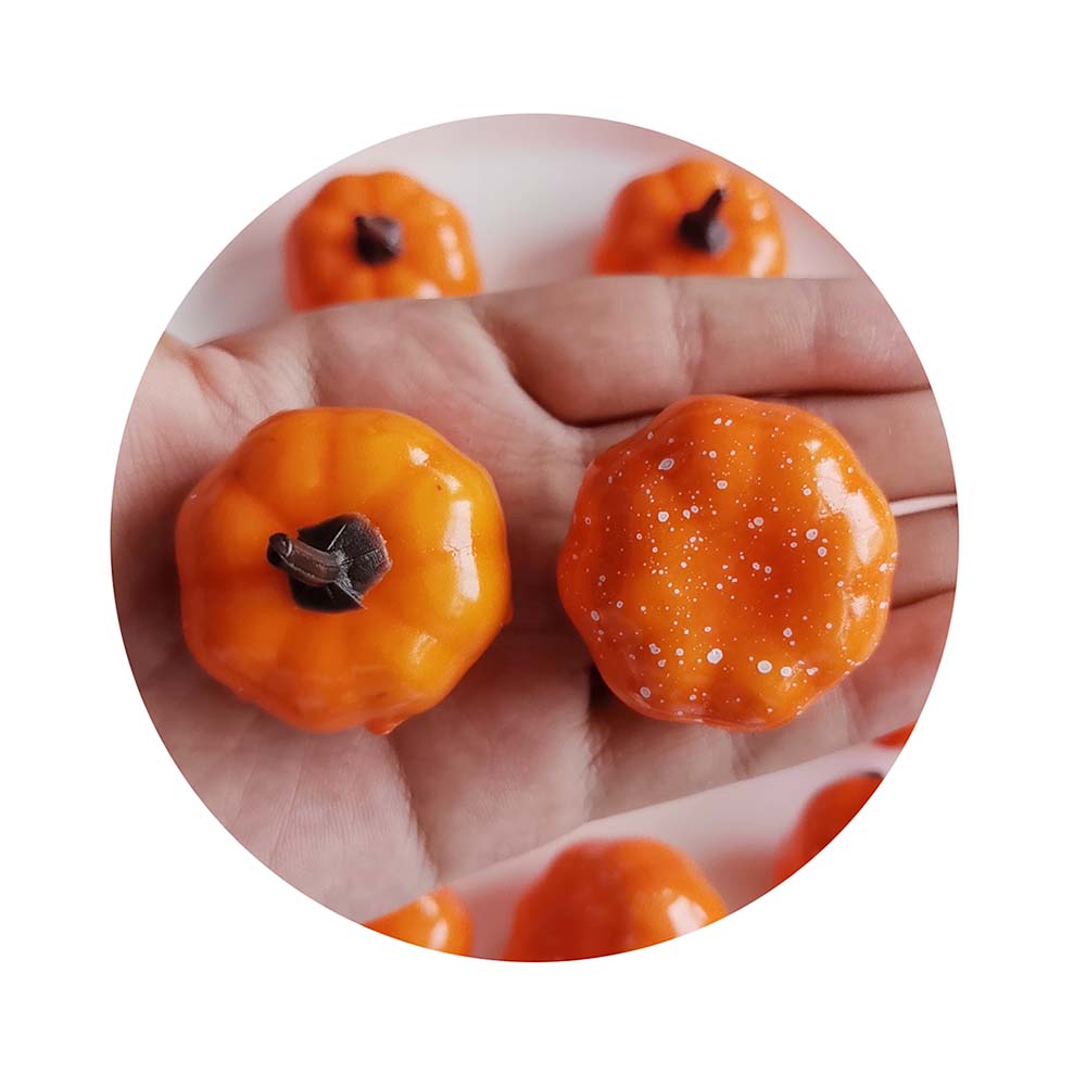 100Pcs Halloween 3D Pumpkin Resin Cabochons Embellishments for Scrapbooking DIY Phone Case Decoration