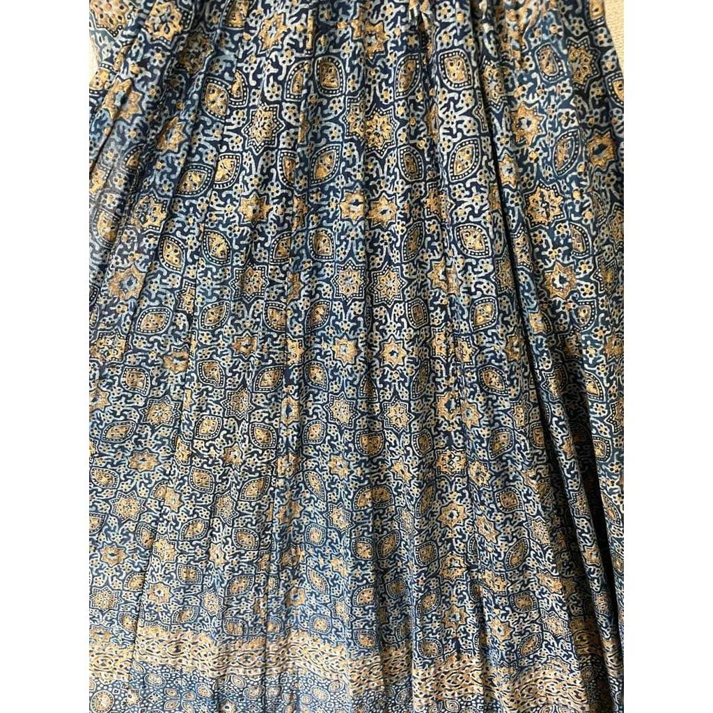 Б/у платье Kanno Textile с запахом Аджракх Индия Индиговый краситель