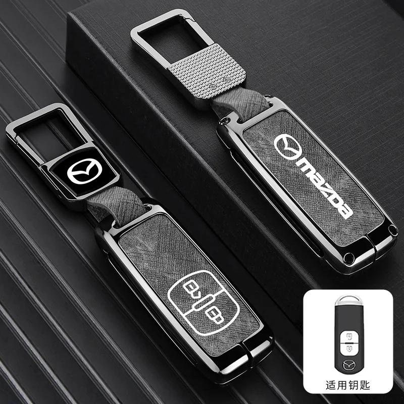 2025 Горячий Винтажный Стирка Водой Джинсовый Чехол для Брелока Автомобиля Для Mazda 2 3 5 6 Axela Atenza Demio CX-3 CX5 CX-7 CX-9 MX-5 2015-2019 Acc
