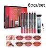 6PCS/SET Kiss Proof Lipstick &Pencil Sharpener &Remover Cosmetic Combination Waterproof Lip Makeup