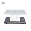 Coffee Table, Coffee Table made of High-Gloss Glass, Movable Coffee Table with Swivel Casters