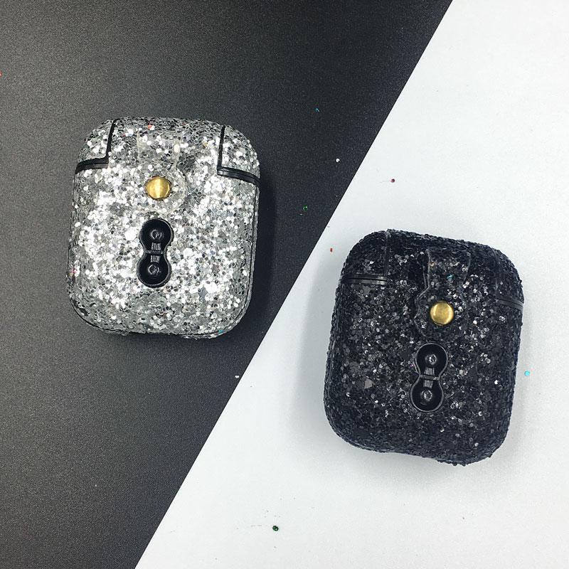 Bling Bling Гарнитура ПК Защитный чехол для Airpods 1 2 Bluetooth Наушники Защитный чехол для ПК Airpods