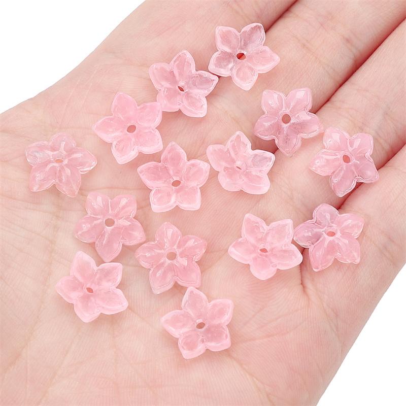 10 шт./пакет пятилепестковый цветок сакуры бусины DIY браслет ожерелье серьги ювелирные аксессуары