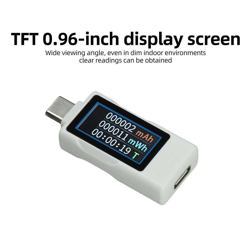 USB-измеритель мощности 0,96-дюймовый цифровой мультиметр TFT с Type-C, двунаправленное измерение тока, тестер напряжения DC 4-30V
