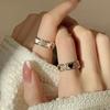 Jewelry Heart Ring Adjustable Rhinestone Ring Shiny Finger Ring  Girls