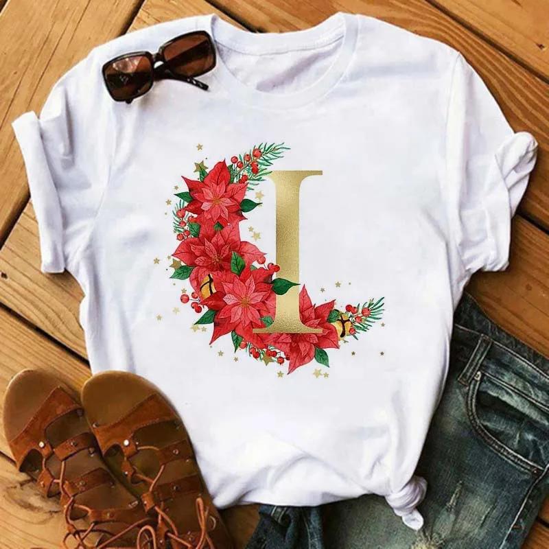 Custom Name Letter Combination Women's High Quality Printing Women Clothing Tops Goth Graphic T Shirts Kawaii Clothes Tee