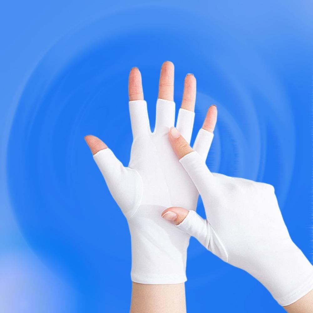 Дышащие солнцезащитные перчатки с полупальцем, перчатки из ледяного шелка, новые перчатки для покраски ногтей, лето