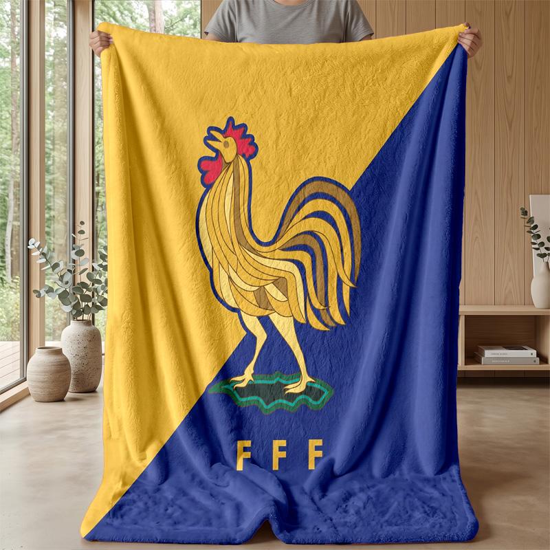 Фланелевое одеяло с принтом France Football, приятное для кожи, теплое, декоративное покрывало для дивана, кровати, для повседневного использования