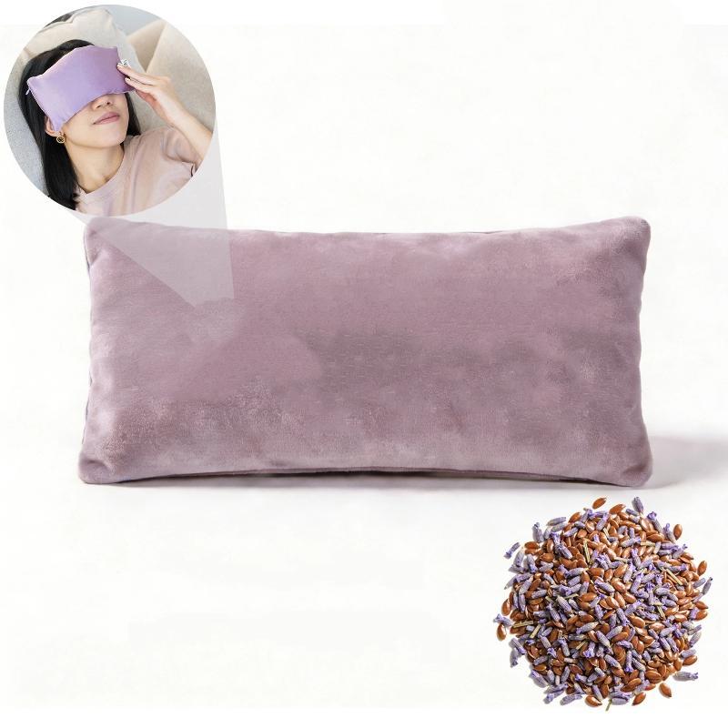1Pc Yoga Relaxation Sleeping Microwavable Weighted Mask Lavender Eye Pillow For Dry Eyes Hot & Cold Compress With Aromatherapy+~