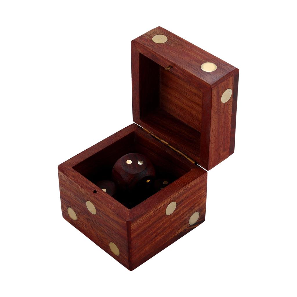 Shriji Crafts деревянная коробка для игральных костей с местом для хранения 5 игральных костей для украшения, игр, для детей и взрослых