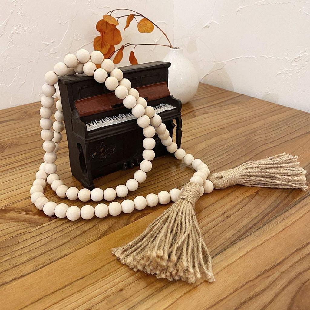 Богемный стиль кисточка из натурального дерева гирлянда из бисера большое настенное украшение