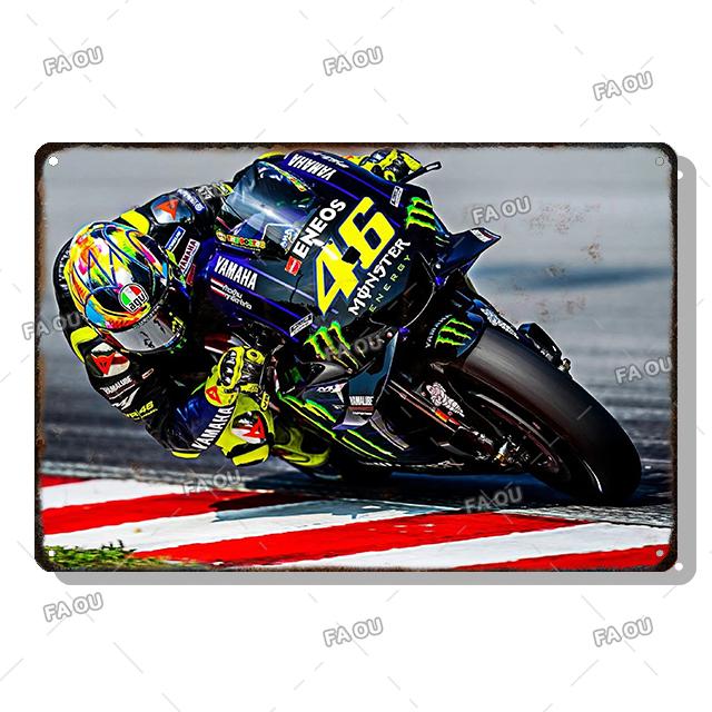 F1 Motorcycle Racing Vintage Metal Poster Racer Athlete Retro Tin Sign Auto Club Wall Art Decoration Plaque Home Decor Aesthetic