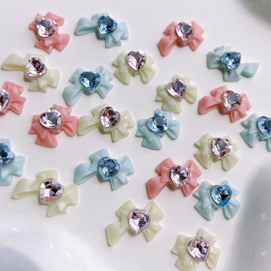 10 шт., подвески для ногтей с бантом, сердце дракона, смола, 3D, экологически чистые аксессуары для дизайна ногтей для красивых и очаровательных ногтей