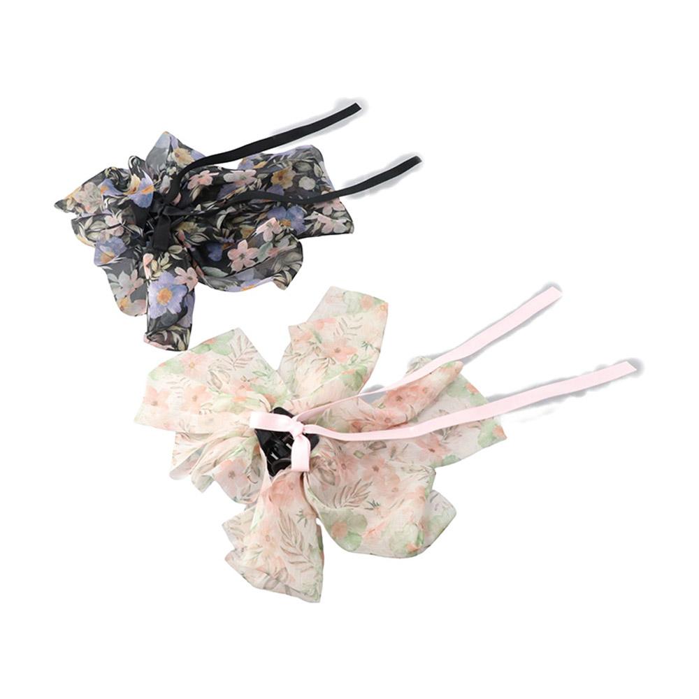 Шифоновая заколка для волос с цветком в корейском стиле, заколка-бантик, лента-бантик, держатель для хвоста