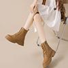 Women's Fashion Boots Retro Leather Ankle Boots Women Luxury Soft Sole Short Boots New Platform Non-slip Round Toe