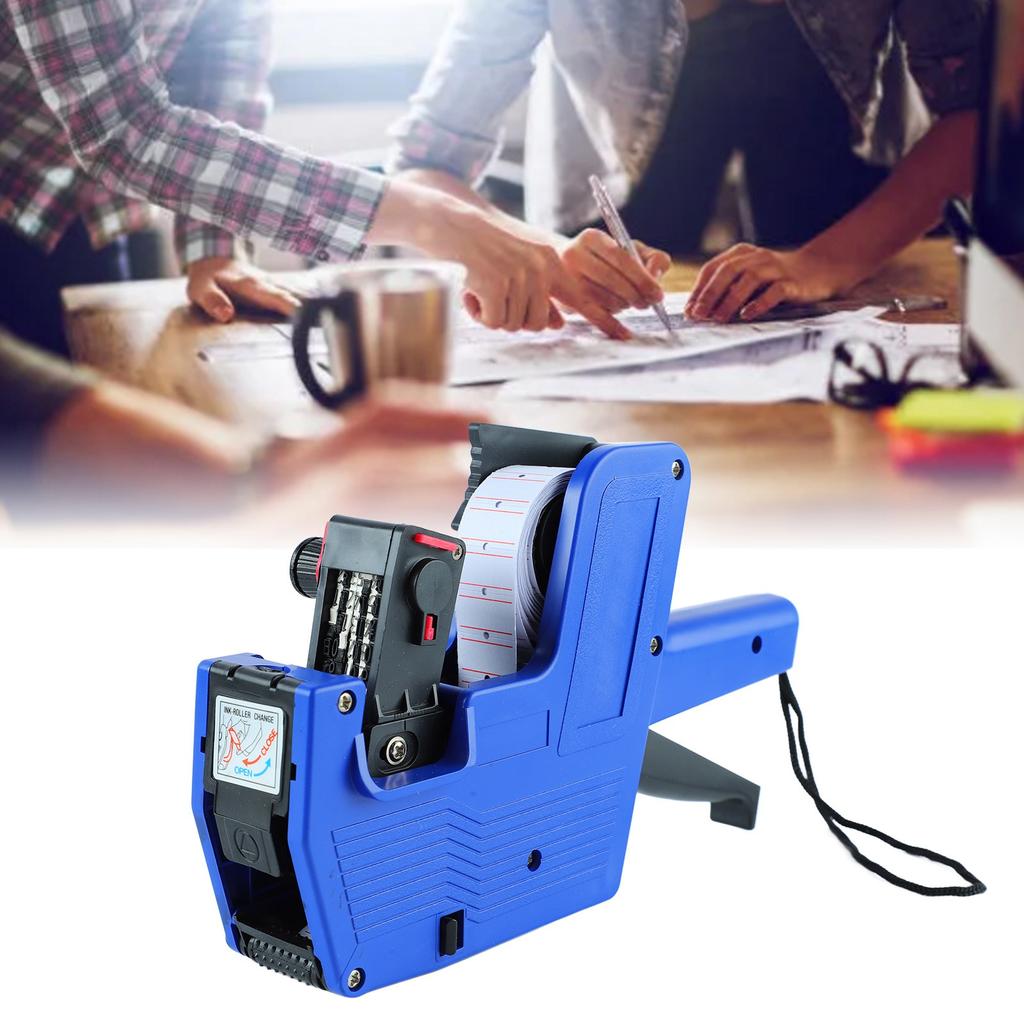 8-значный цифровой ценник с 3 рулонами этикеточной бумаги, 2 чернильных колеса, прозрачный принтер для печати цен