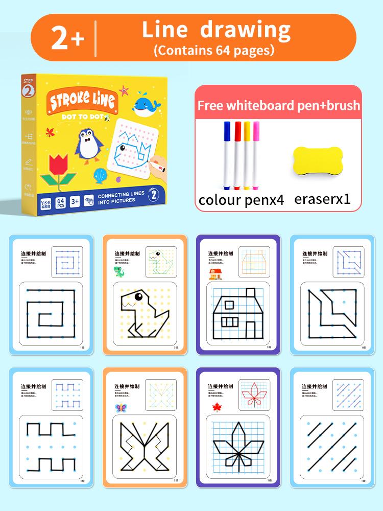 Kids First Reusable Writing Book Brain Development Tool Portable Left Right Brain Training Early Learning Aid