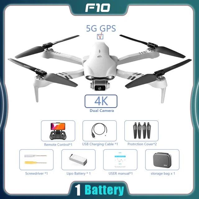Новый F10 RC Drone GPS/Optical Flow HD ESC Двойная камера Широкоугольный WIFI FPV Quadcopter Бесщеточный складной Дрон для избегания препятствий Фотосъемка Игрушка в подарок