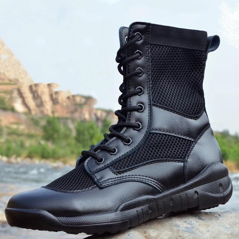 Breathable Mesh Combat Tactical Boots Outdoor Desert Boots Lightweight Comfortable Boots Walking Hiking Boots Men Shoes