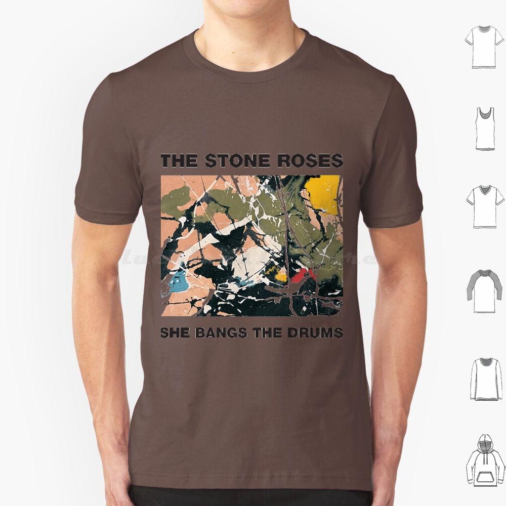 Trending She Bangs The Drums T Shirt Big Size 100% Cotton The Stone Roses Stone Roses The Stone Roses Galaxy Stone Madchester