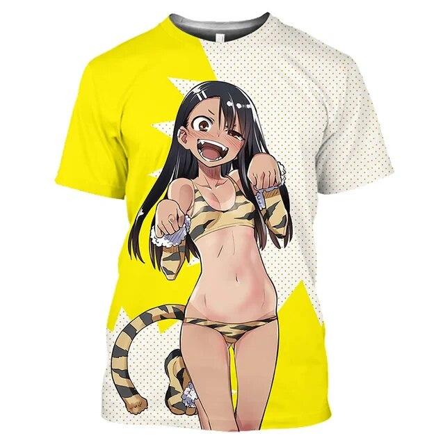 Nagatoro Hayase Kawaii Loli T Shirt for Men Otaku T-shirt 3D Hentai Sexy Anime Tops Exposed Bikini Cosplay Tee Shirts T-shirts