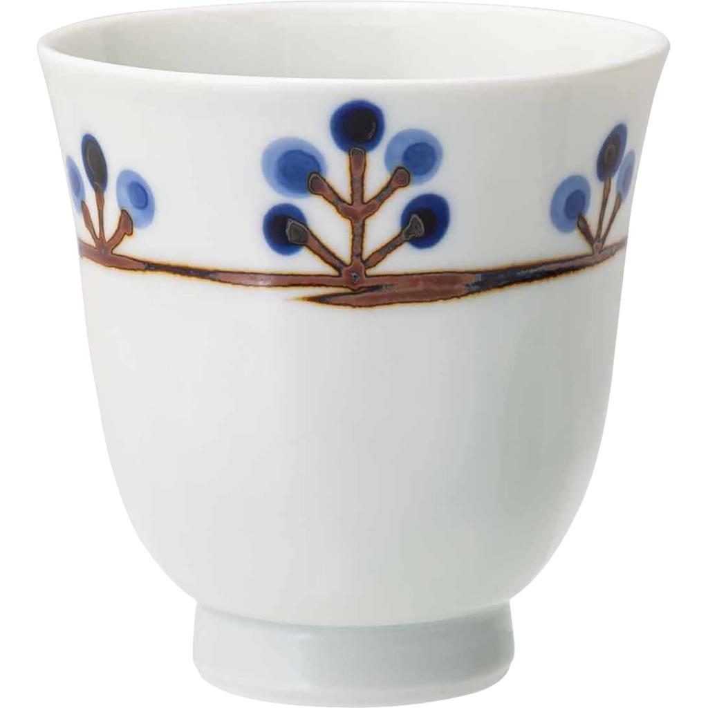 Hasami Ware Fukumine Touen Tree Made In 20401 Teacup, Large, Pattern, Blue, Japan,