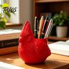 Милый настольный аксессуар, 3D-печатный красный птица, подставка для ручек, животное, карандаш, экологически чистая подставка, стакан для хранения, органайзер для карандашей, кистей для макияжа,