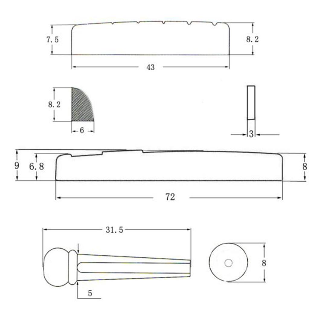 Набор седловых гаек для гитарного мостика для акустических аксессуаров
