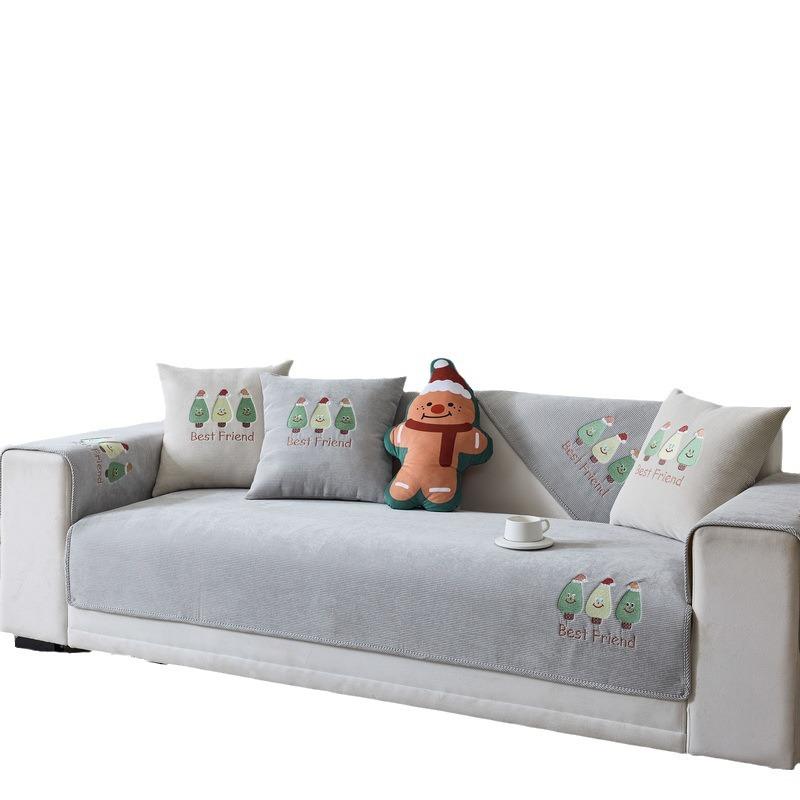 Подходит для всех сезонов Нескользящая подушка для дивана в виде рождественской елки Чехлы для дивана Чехол для дивана из шенилла Чехол для матраса Housses De Canape