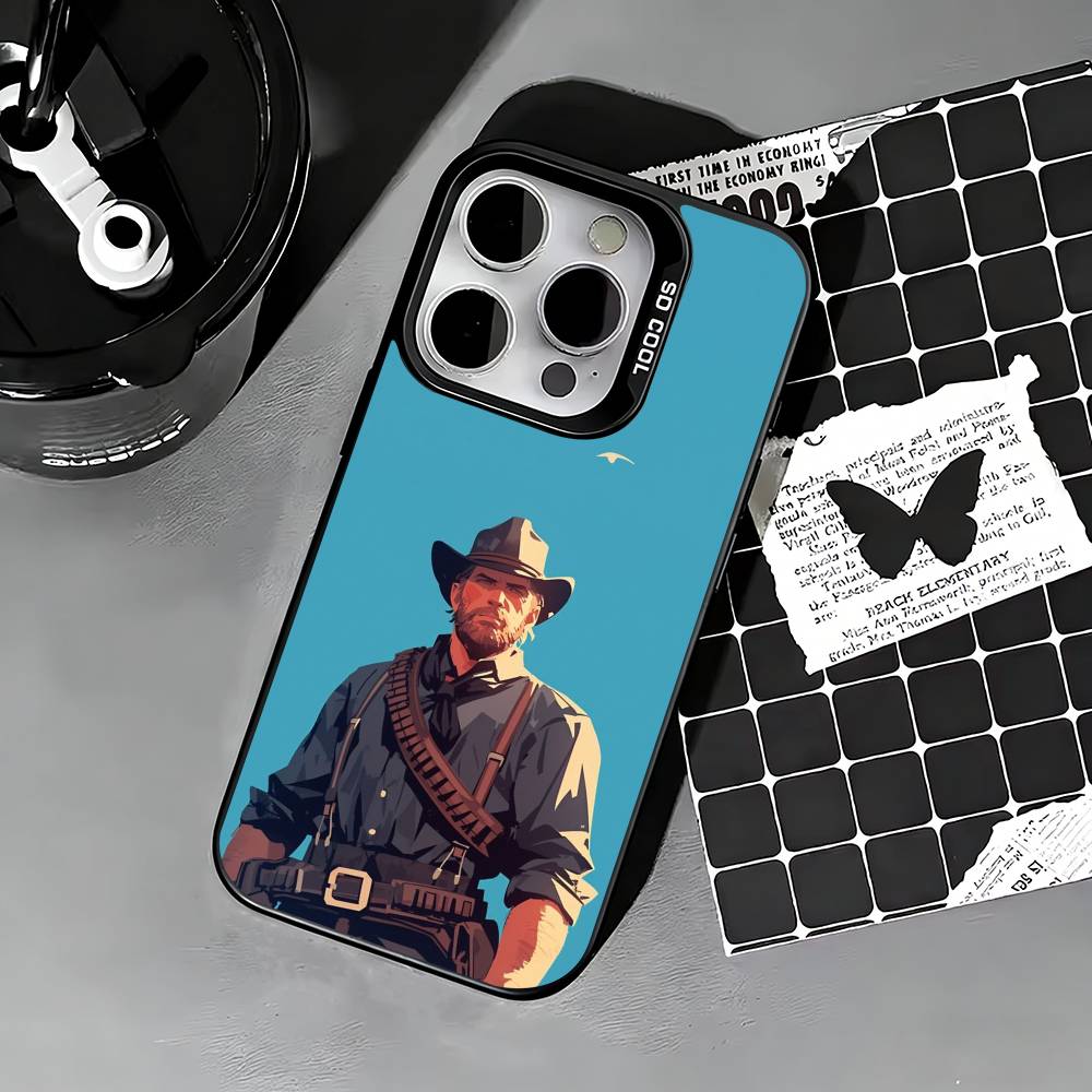 Чехол для телефона RDR2-Артур Морган для iPhone 17,16,15,14,13,12,11 Plus,Pro Max,XS,Цветной серебристый чехол для телефона