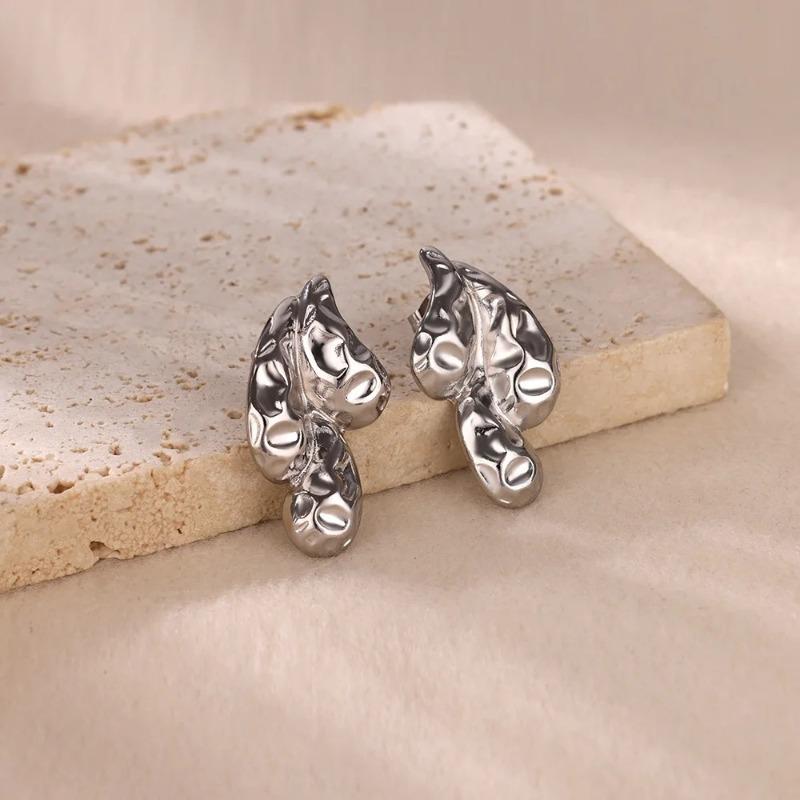Серьги из титановой стали золотого цвета, геометрические, с сердечками, модные, металлические, в стиле ветродуя, с преувеличенной личностью, нишевые, с высоким чувством, женские