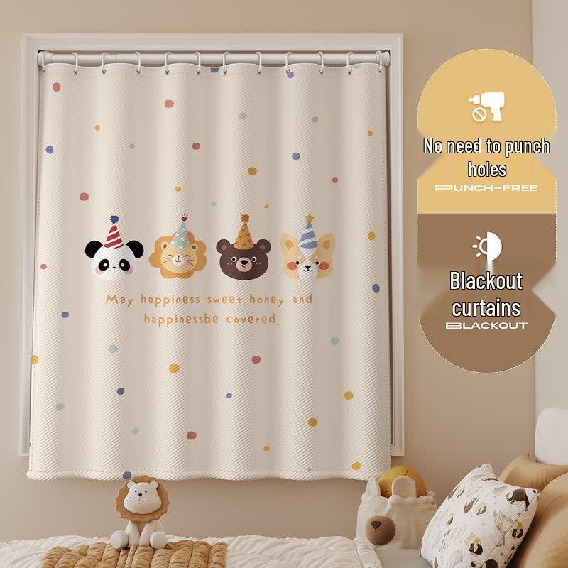 Hanyou Punch-Free Animal Party Shower Curtain