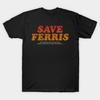 Мужская черная футболка с принтом Save Ferris Печать на трансферной бумаге без вырезания Хлопковая футболка