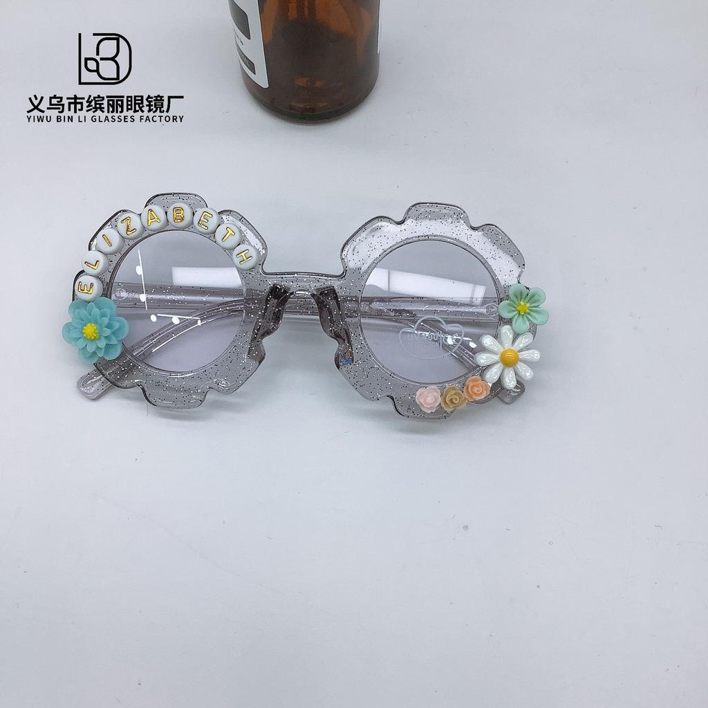Fashion Children'S Sunglasses Diy Trend Sunscreen Uv Protection Baby Concave Cute Flower Sunglasses