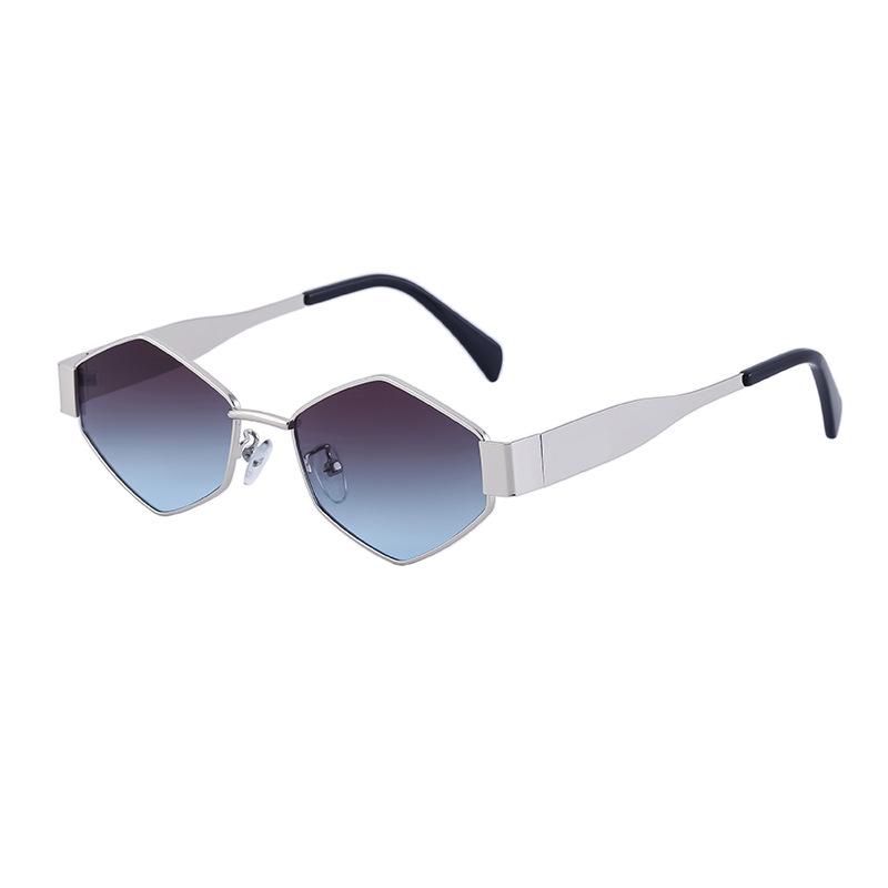 Fashion Irregular Metal Sunglasses Female Tide Personality Wide Temple Sunglasses Female Sunglasses