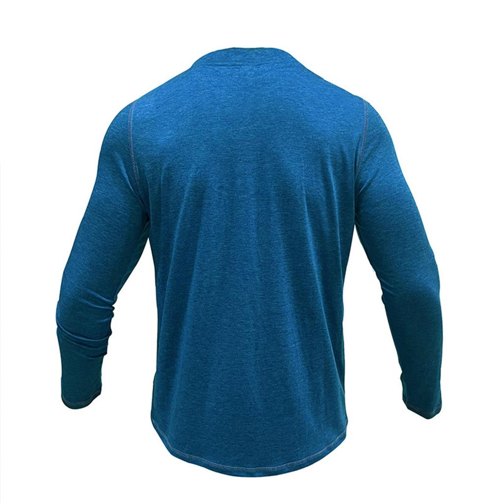 Men's Round Neck Long Sleeved Button Down Shirt Base Men's T-shirt