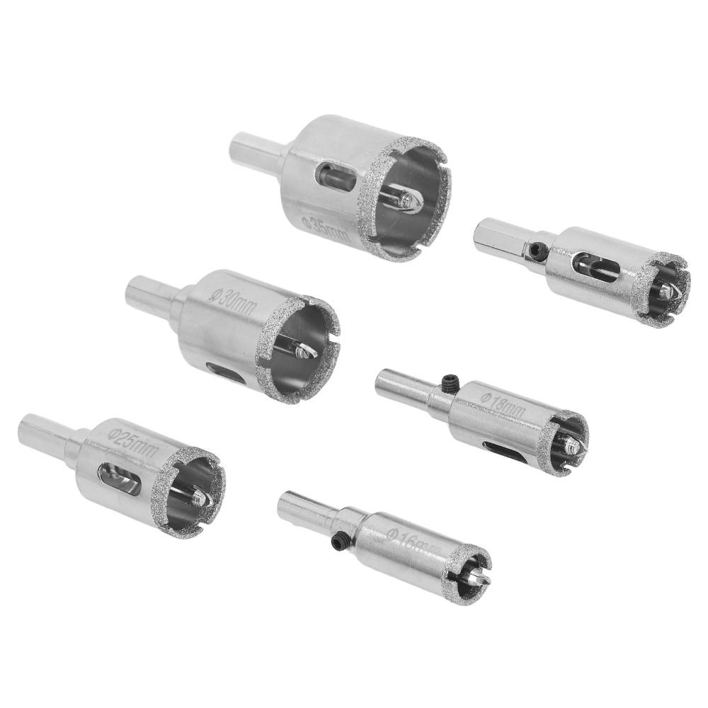 6pcs Portable Carrying Case Diamond Hole Saw Kit Diamond Hole Saw Set Drilling Marble