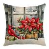 Santa Claus Red Truck Little Snowman Elements Atmosphere Christmas Pillow Cover Home Decoration Sofa Cushion