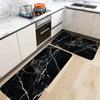 Luxury Black and White Marble Kitchen Mat Soft Thickened Kitchen Floor Mat Waterproof Non-slip Oil-proof Floor Mat Runner Rug