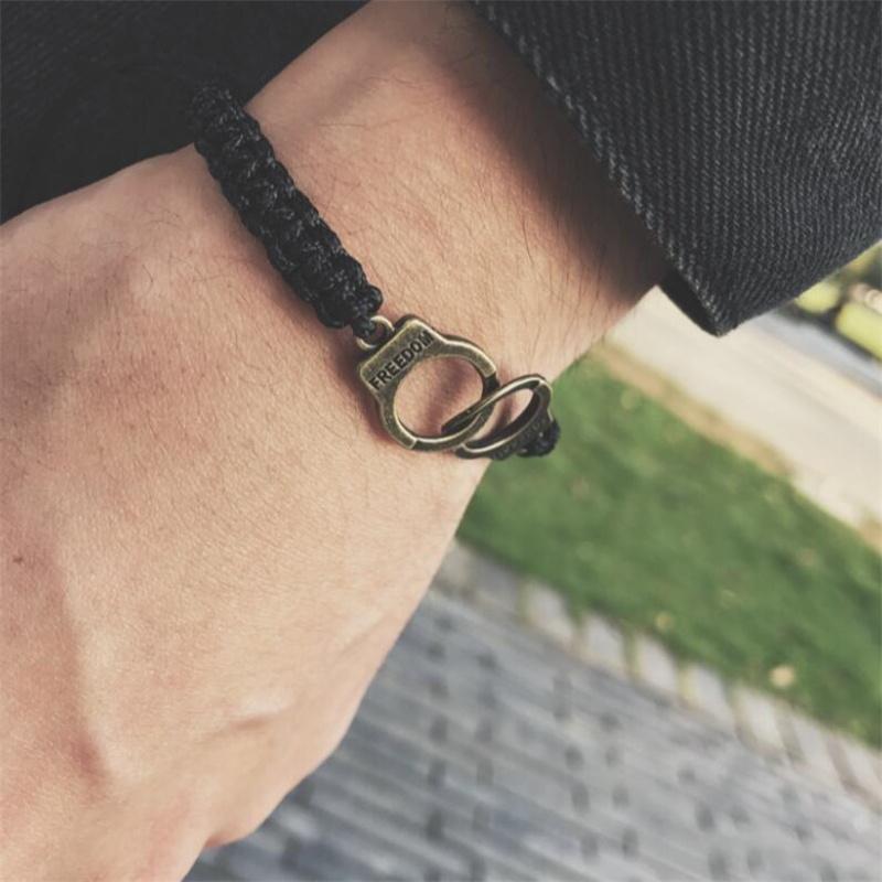 Handcuffs Bracelets For Women Men Lover Bracelet Valentine's Day Gift Pulseras Handmade