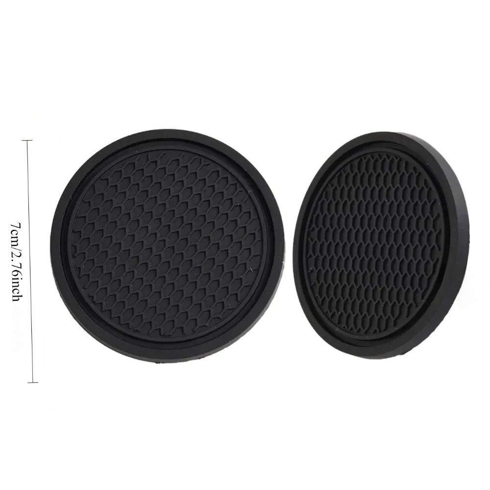 2pcs Black Car Auto Cup Holder Anti Slip Insert Coasters Pads Interior Accessories For Most Cups Accessories