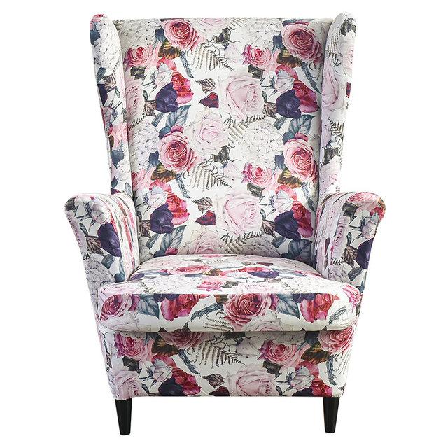 Чехол на спинку стула с наклонной подлокотником и принтом, эластичный чехол на кресло, крыло, спинка дивана, растягивающийся протектор, домашний декор